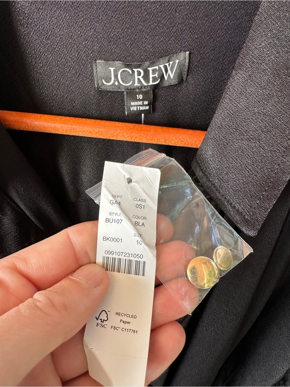 NWT J. CREW BLACK LUSTER CREPE DRAPEY SHIRTDRESS DRESS SZ 10 - Picture 8 of 10